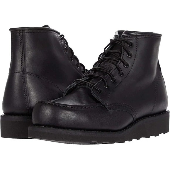 Red Wing Heritage Moc Toe Boots Woman's 6.5 Black New Leather 8137 Classic Work